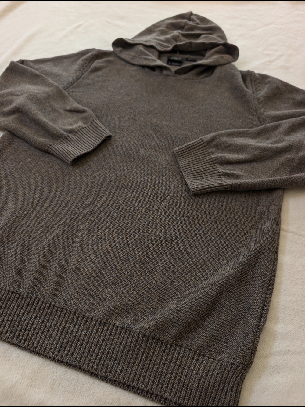 Prana North Loop Slim Fit Hooded Sweater - Gray Brown Size Large